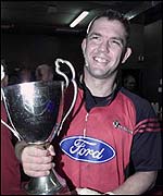 Canterbury Crusaders captain Reuben Thorne with the Super 12 trophy