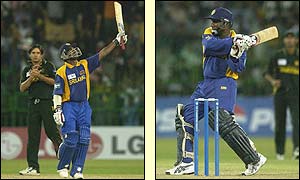  Sanath Jayasuriya and Aravinda de Silva make short work of the Pakistan attack