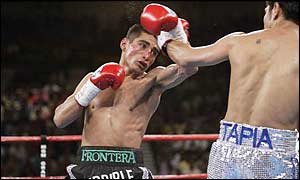 Erik Morales on his way to defeat by Marco Antonio Barrera in June 2002