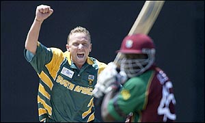 Donald takes the wicket of Chris Gayle