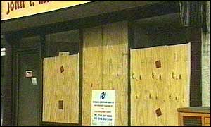 Boarded up Wigston shop