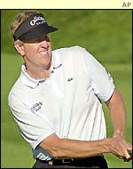 Colin Montgomerie in action during his second round