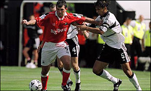 Chris Coleman (right) in action for Fulham