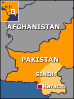 Map showing Karachi