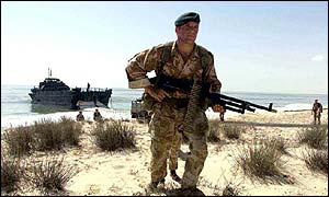 Troops on exercise in Oman