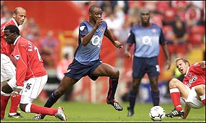 Arsenal's Patrick Vieira in action at The Valley