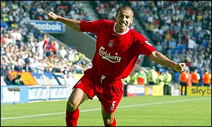 Milan Baros had replaced Michael Owen