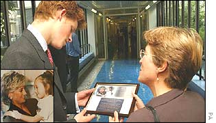 Harry with Great Ormond Street chief executive Jane Collins