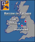 Map of Irish Sea area