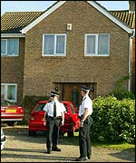 Police at the home of Mr Stevens