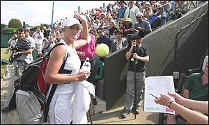 Elena Baltacha enjoys the Wimbledon spotlight