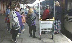Passengers waiting for a Skegness train