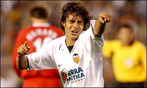 Aimar celebrates after scoring one of the goals of the season