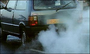 Car exhaust fumes
