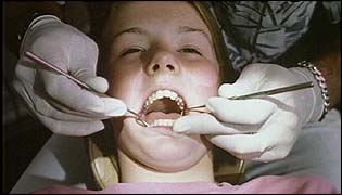 patient undergoing dental examination