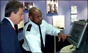 Tony Blair and a police officer