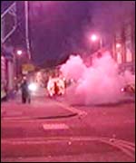 Petrol bombs have been thrown during interface violence