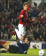 Ole Gunnar Solskjaer scores