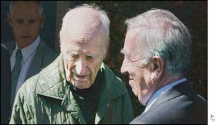 Maurice Papon leaving La Sante prison in Paris