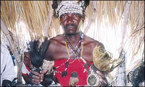 A witch doctor in Mozambique
