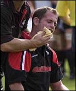 Bracken needed stitches in a facial wound