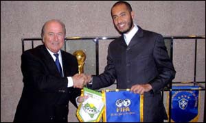 Sepp Blatter and Al-Saadi Gaddafi