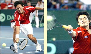 Danai Udomchoke takes the first set in 46 minutes after making the most of a lacklustre start from Henman