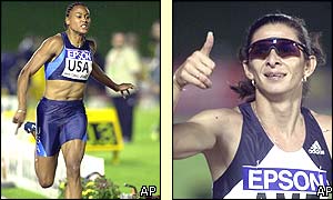Marion Jones takes the 100m and Ana Guevara the 400m