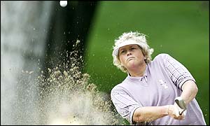 Laura Davies in action on day one of the Solheim Cup