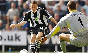Craig Bellamy opens the scoring for Newcastle