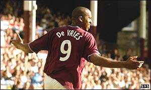 De Vries was on target in the second half