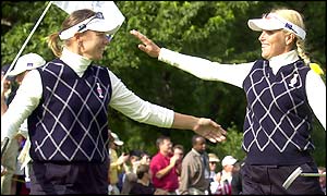 Annika Sorenstam and Carin Koch (right)