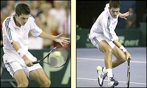 Henman dictates the play in the second set