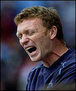 Moyes shows his frustration