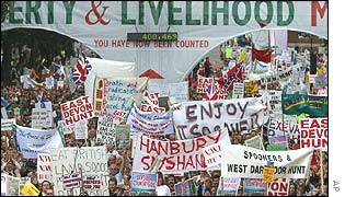 Marchers in central London