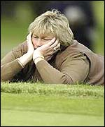 A miserable-looking Laura Davies