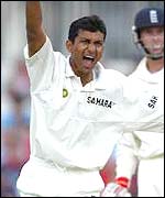 Sanjay Bangar appeals for a wicket