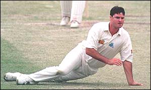 Martin McCague watches from the floor