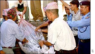 Security personnel receive casualty after a recent attack