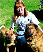 Susan James with Molly and Rocky
