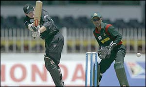 New Zealand's Scott Styris scored 26 runs before being run out