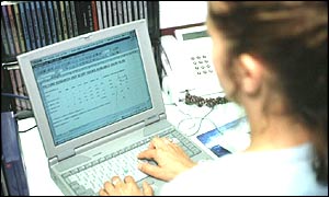 Woman on laptop at work