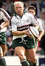Neil Back in action for Leicester Tigers