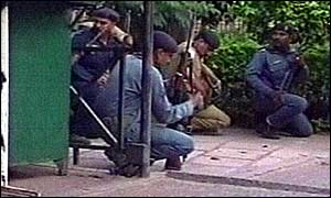 Indian security forces besiege the temple complex