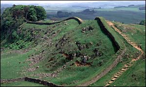 Hadrian's Wall in Northumberland