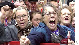 Protesters on the streets of Kiev