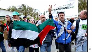 French pro-Palestinian supporters in Gaza
