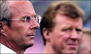 England coach Sven-Goran Eriksson and assistant coach Steve McClaren