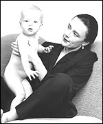 Jacqueline de Baer and her son Gus