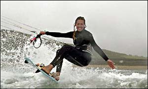 Kite surfer Kirsty Jones